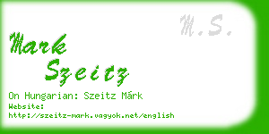 mark szeitz business card